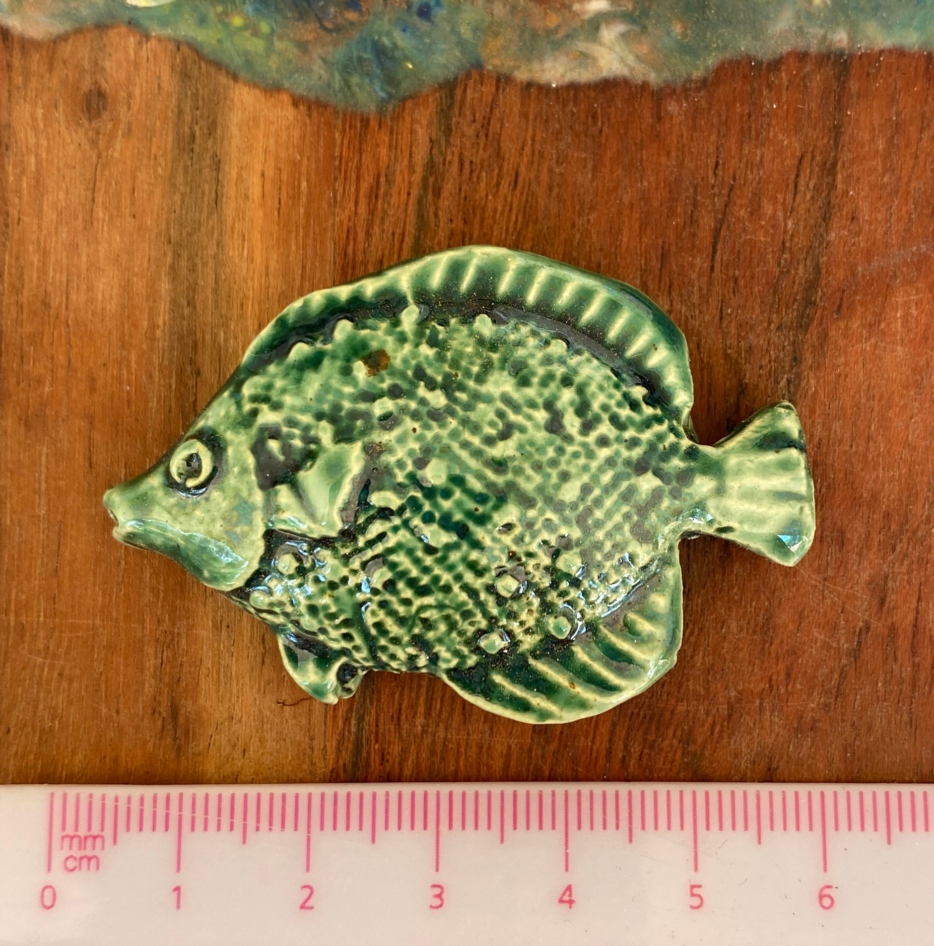 Ceramic Fish Tile, in Transparent Green