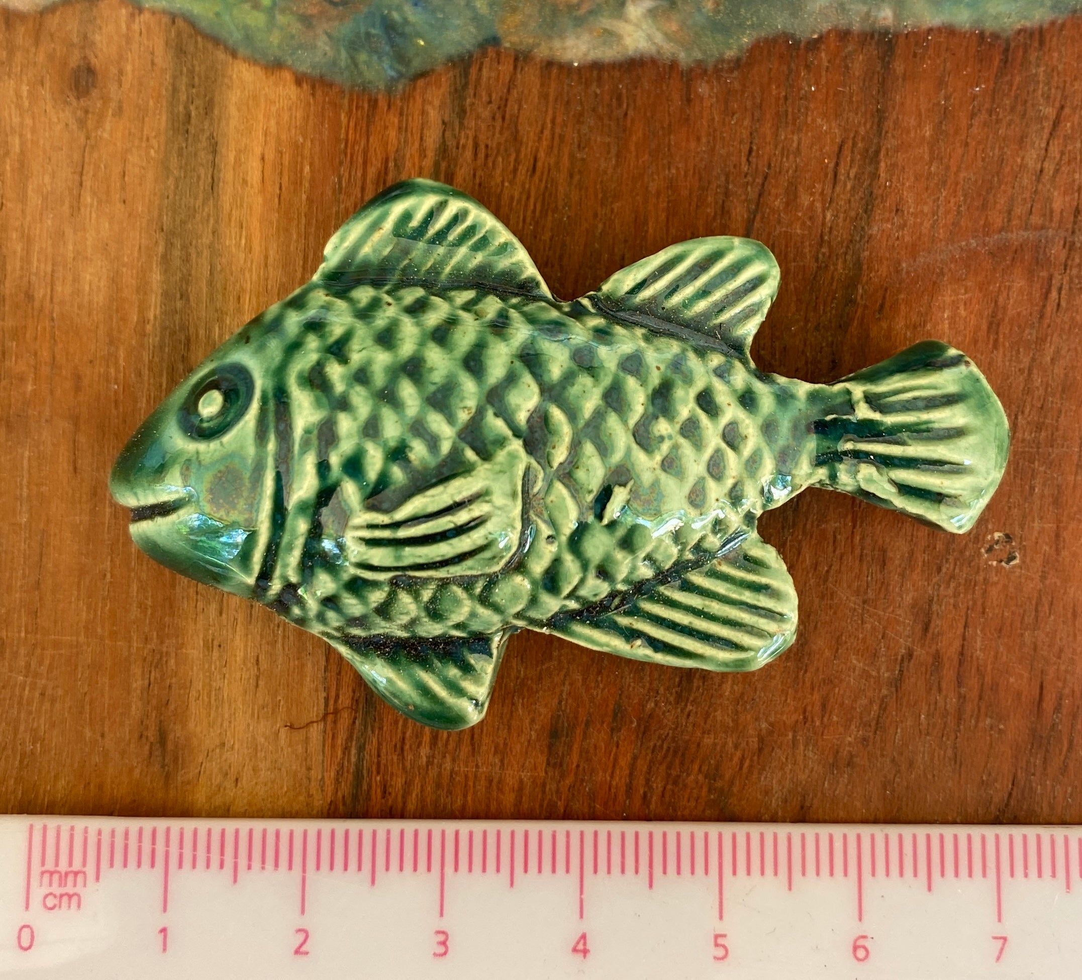 Ceramic Fish Tile, in Transparent Green