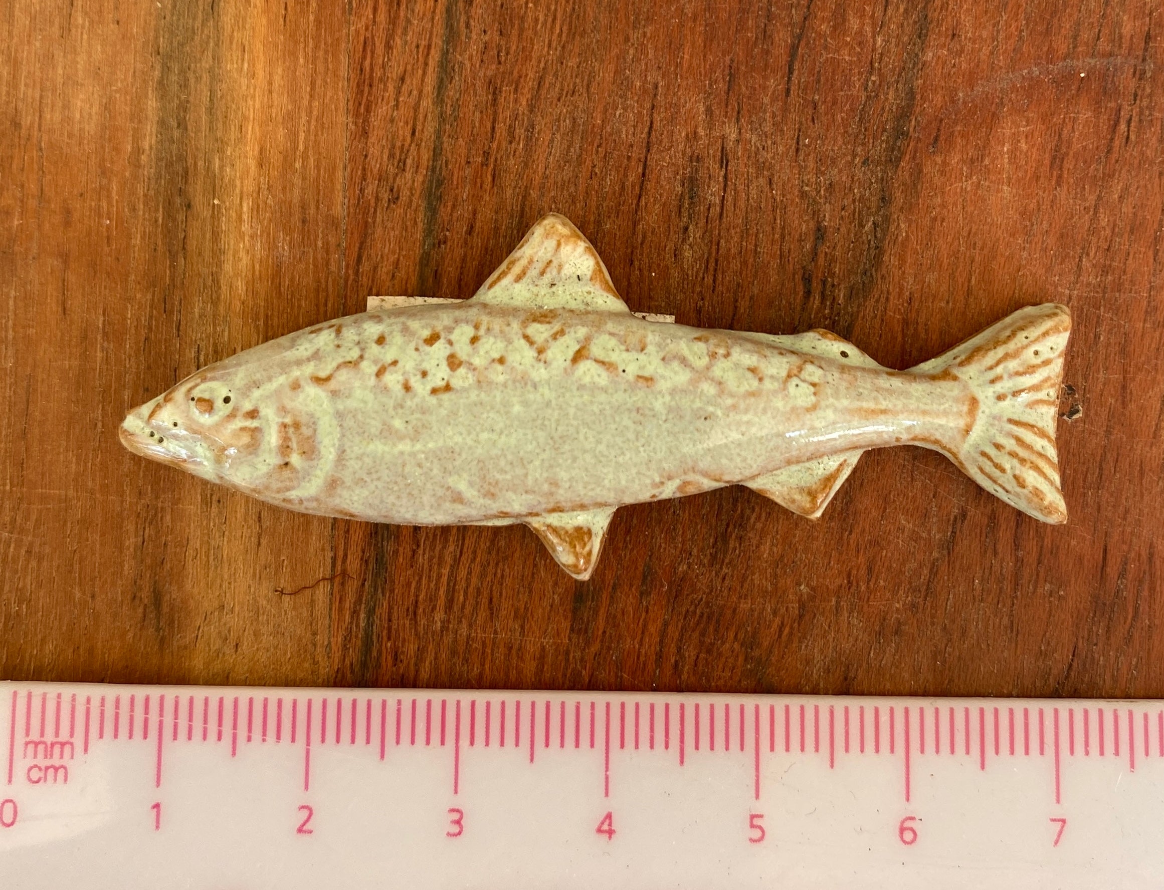 Ceramic Fish Tile, in Light Sage Green