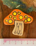Ceramic Medium Mushroom Tile, in Orange and Yellow