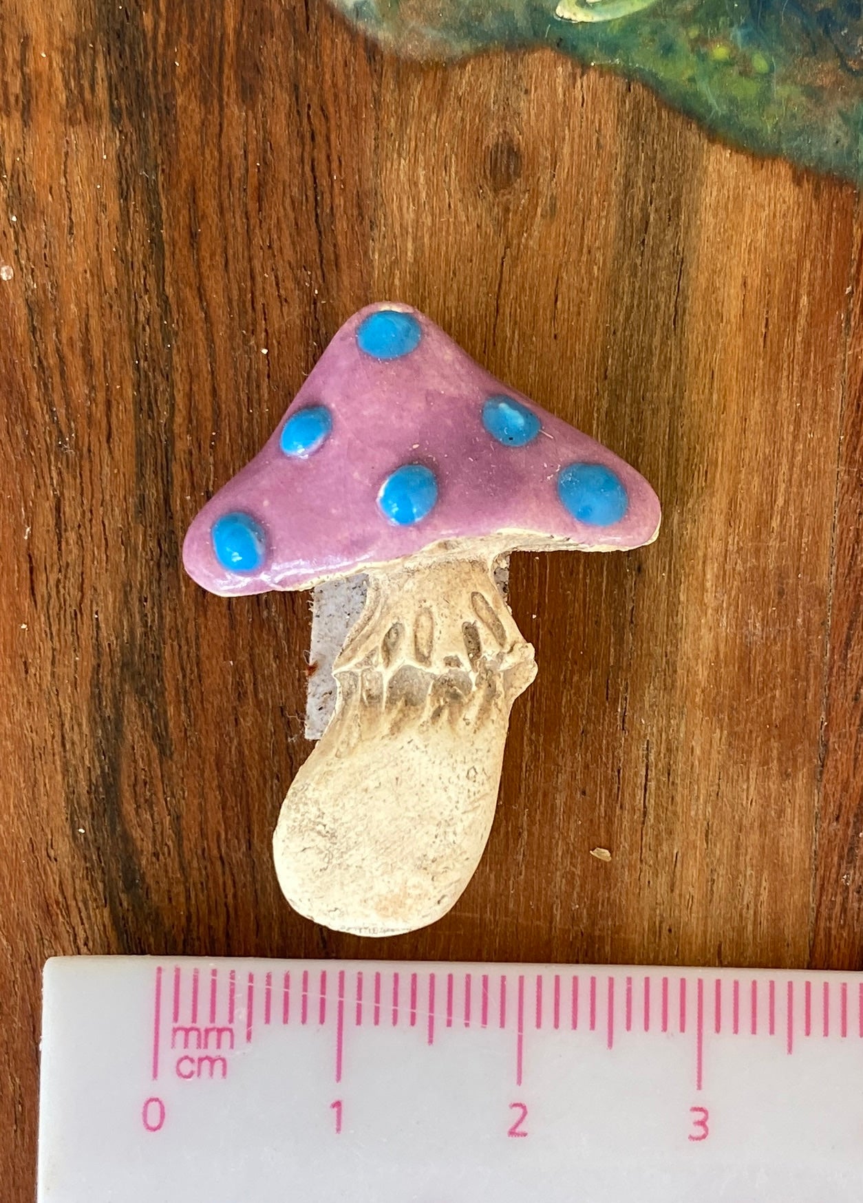Ceramic Small Mushroom Tile, in Purple and Blue